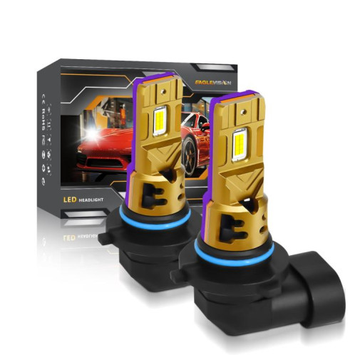 Lot de 2 ampoules LED pour phares de voiture, 35 W, 3 000 lm, 6 500 K, étanches IP68 (doré), 9005 SH401A1628-08